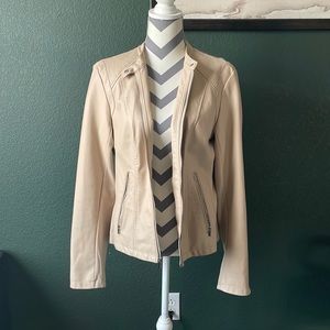 Faux Leather Jacket in Tan